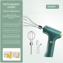Cordless Electric Hand Mixer - Rechargeable 3 - Speed Egg Beater & Cream Whisk - Lightweight Self - Standing Design for Baking, Cake & Batter (Emerald Green) - RnR Galore