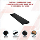 Cuttable Threshold Ramp Rubber Wheelchair Ramp Solid 4 cm Rise 90 cm Wide - RnR Galore