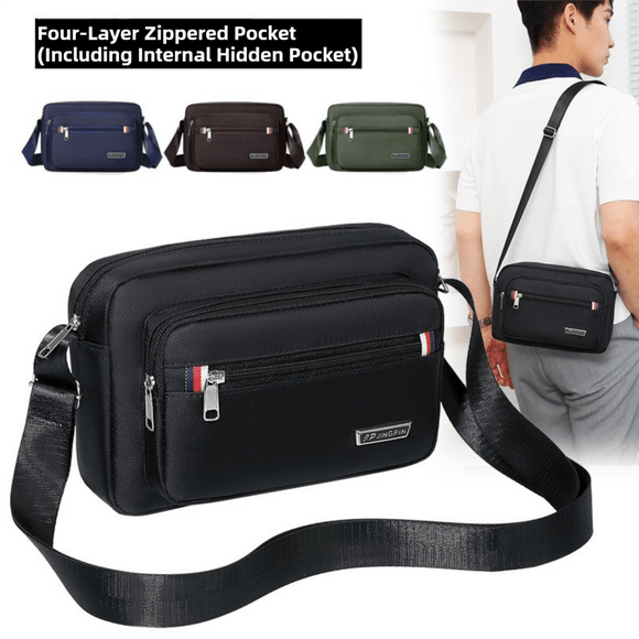 Dark Blue Dual - Style Men's Oxford Cloth Crossbody Bag Bundle - Oxford Cloth Business Shoulder Bag, Multi - Functional Large Capacity, Fits 8 - inch Tablet - RnR Galore