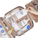 Dark Blue Large Capacity Hanging Toiletry Bag for Women(30.5 x 22.5 x 12 cm) - Checked Pattern Waterproof Cosmetic Organizer, Dry/Wet Separation & Multi - Compartment - RnR Galore