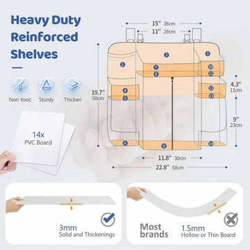 Dark grey Foldable Baby Crib Storage Hanging Bag - Large Capacity Organizer for Cribs and Changing Tables - RnR Galore