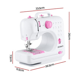 Devanti 12 Stitches Mini Sewing Machine for Beginners Portable Sewing Machine Kit with LED Lights - RnR Galore