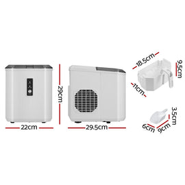 Devanti 12kg Ice Maker Machine Portable Ice Cube Tray Bar Countertop 2L Black - RnR Galore