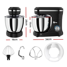Devanti 3in1 Stand Mixer 8 Speed 5L Mix Master 400W Black - RnR Galore