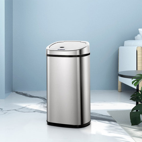 Devanti 50L Motion Sensor Bin Rubbish Automatic Silver - RnR Galore