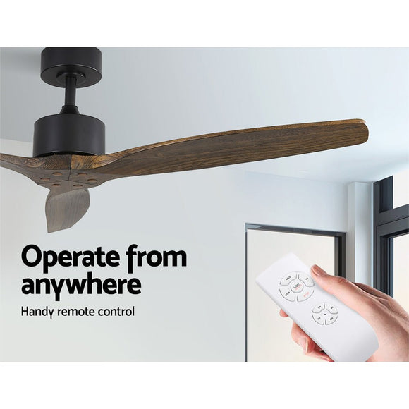Devanti 52'' Ceiling Fan AC Motor 3 Blades w/Remote - Dark Wood - RnR Galore