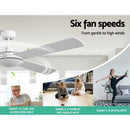 Devanti 52'' Ceiling Fan AC Motor 4 Blades w/Remote - White - RnR Galore
