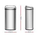 Devanti 68L Motion Sensor Bin Rubbish Automatic Silver - RnR Galore