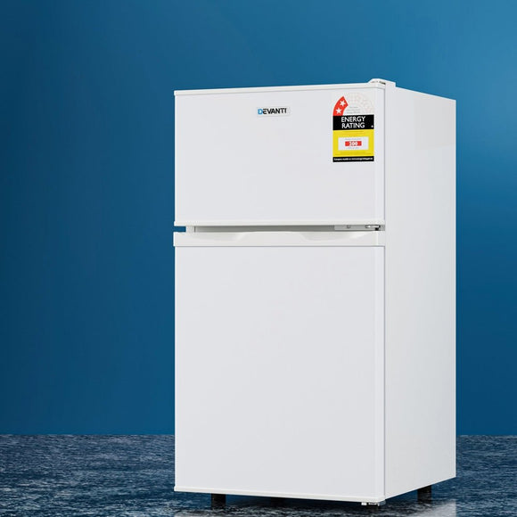 Devanti 80L Bar Fridge Mini Freezer Refrigerator White - RnR Galore