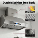 Devanti 900mm Range Hood 3 - Speed Fan LED Display Remote Control - RnR Galore