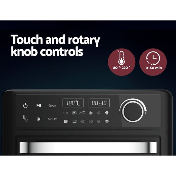 Devanti Air Fryer 15L LCD Fryers Oven - RnR Galore
