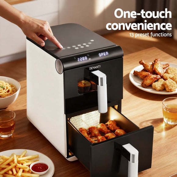 Devanti Air Fryer Oven 11L Dual Zone Fryers - RnR Galore