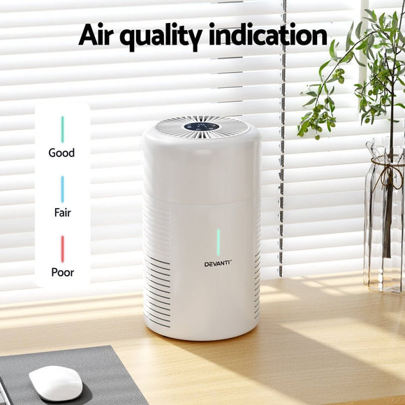 Devanti Air Purifier HEPA Filter Home Purifiers Dust Sensor PM2.5 Remover - RnR Galore