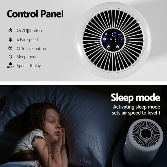 Devanti Air Purifier HEPA Filter Home Purifiers Dust Sensor PM2.5 Remover - RnR Galore