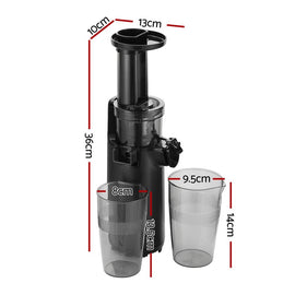 Devanti Slow Juicer Cold Press Fruit Juice Extractor 130W Black - RnR Galore