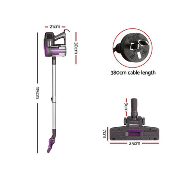 Devanti Stick Vacuum Cleaner Bagless Corded 500W Purple - RnR Galore