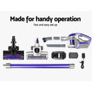Devanti Stick Vacuum Cleaner Roller Brush Cordless 150W Purple - RnR Galore