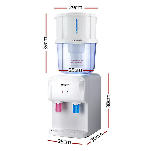 Devanti Water Cooler Dispenser Bench Top White - RnR Galore