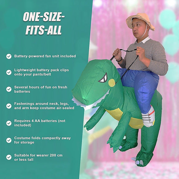 DINO Fancy Dress Inflatable Suit - Fan Operated Costume - RnR Galore