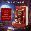 DIY Book Nook Kit Book Theater 3D Wooden Puzzle Miniature Dollhouse Bookshelf Insert with LED Light, 222 Pieces Bookend Decor for Adults Teens, Creative Gift for Book Lovers - RnR Galore