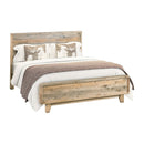 Double Size Wooden Bed Frame in Solid Wood Antique Design Light Brown - RnR Galore