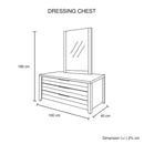 Dresser with 3 Storage Drawers in Natural Wood like MDF in Oak Colour with Mirror - RnR Galore