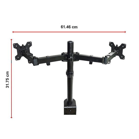 Dual LCD Monitor Desk Mount Stand Adjustable Fits 2 Screens Up To 27" - RnR Galore