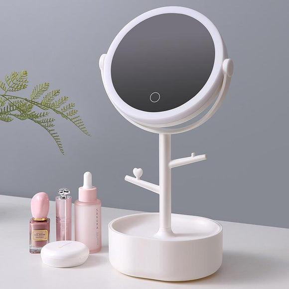 Ecoco Smart LED Light Cosmetic Makeup Mirror USB Touch Screen Home Desk Vanity 360° Pink - RnR Galore