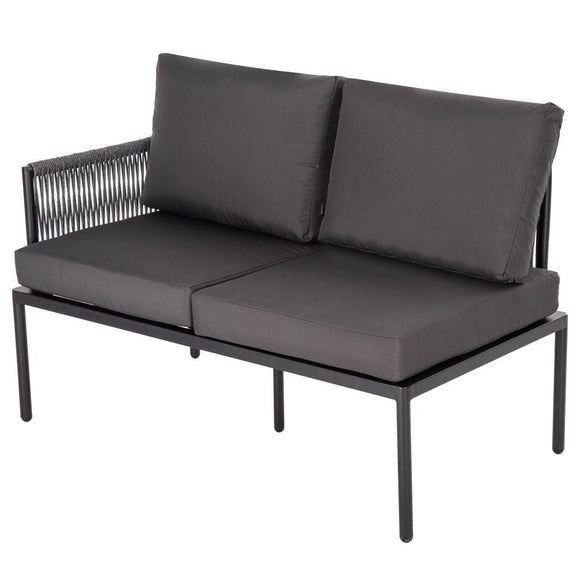 Eden 4 - Seater Outdoor Lounge Set with Coffee Table in Black - Stylish Textile and Rope Design - RnR Galore