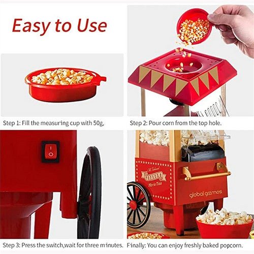 Electric Home Popcorn Machine Classic Car Corn Popper Maker For Kid Gift - RnR Galore