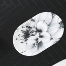 Elegant Floral Print Absorbent Floor Mat - Quick Dry, Non - Slip, Easy Clean Bathroom & Entryway Rug(Water lilies on white background) - RnR Galore