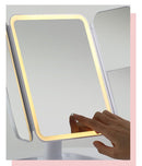 Elegant Tri - Fold Shell LED Vanity Mirror - Smart Makeup Gift with Storage & Illumination - RnR Galore