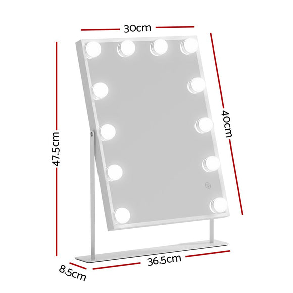 Embellir Bluetooth Makeup Mirror 30x40cm Hollywood Vanity with LED Light White - RnR Galore
