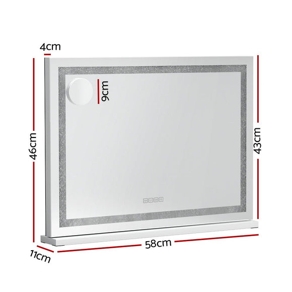 Embellir Bluetooth Makeup Mirror 58x46cm Hollywood Vanity with LED Light Crystal - RnR Galore
