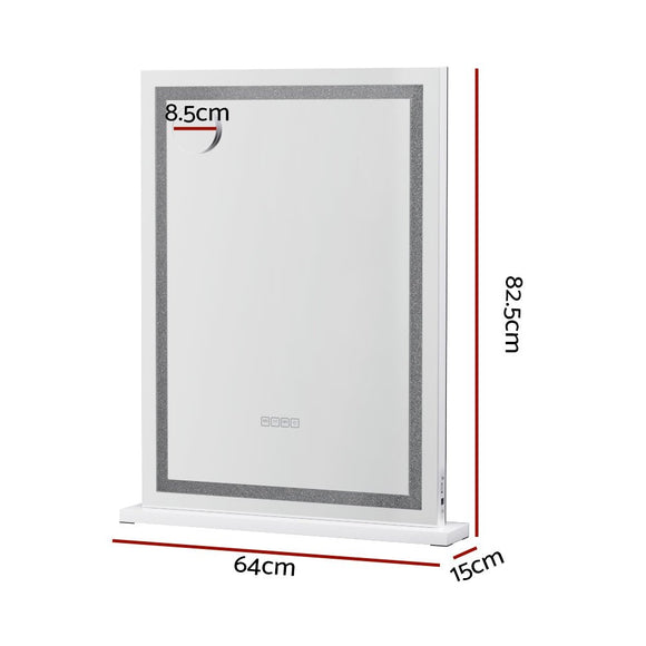 Embellir Bluetooth Makeup Mirror 58x80cm Hollywood Vanity with LED Light Crystal - RnR Galore