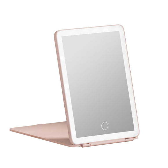 Embellir Compact Makeup Mirror w/ LED Light Portable Foldable Travel Beauty Pink - RnR Galore