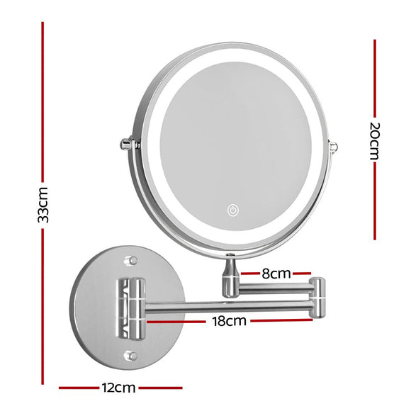 Embellir Extendable Makeup Mirror 10X Magnifying Double - Sided Bathroom Silver - RnR Galore