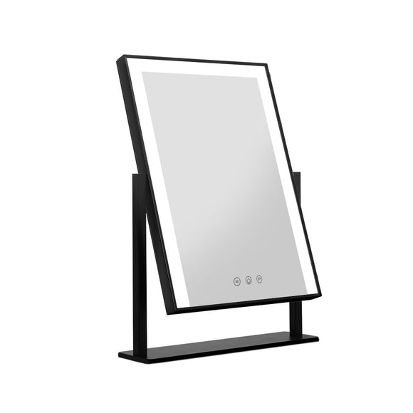 Embellir Makeup Mirror 25x30cm Hollywood Vanity with LED Light Rotation Black - RnR Galore