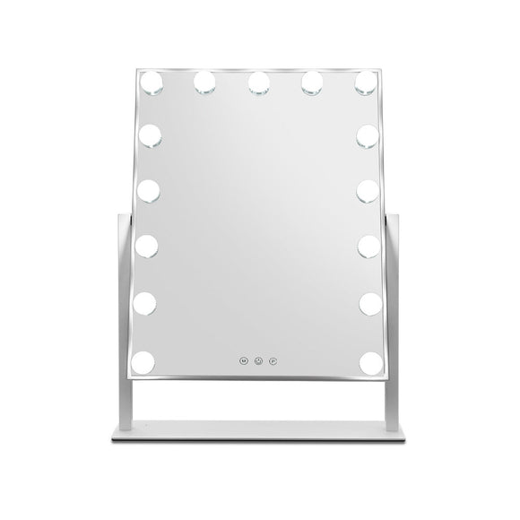 Embellir Makeup Mirror 40x50cm Hollywood Vanity with LED Light Rotation Tabletop - RnR Galore