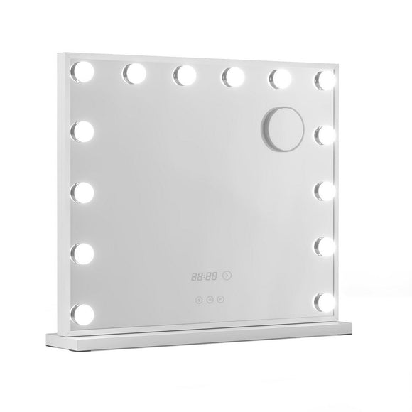 Embellir Makeup Mirror 60x52cm Hollywood Vanity with LED Light Tabletop White - RnR Galore