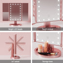 Embellir Tri - fold Makeup Mirror 1X2X3X Magnifying with LED Light Travel Portable Pink - RnR Galore