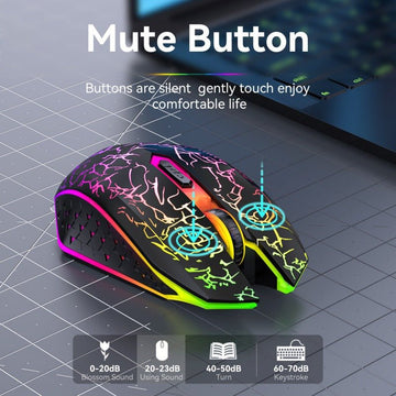 Ergonomic Dual - Mode Wireless Gaming Mouse - Mute Buttons, Adjustable DPI, Rechargeable, Multi - Assist Keys(black) - RnR Galore