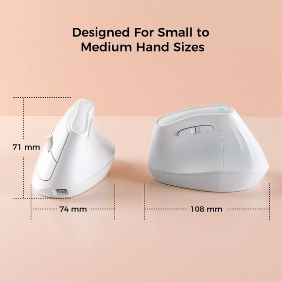 Ergonomic Vertical Mouse - Multi - Device Bluetooth5.0 & 2.4G Wireless, Adjustable DPI, Silent Click(black) - RnR Galore