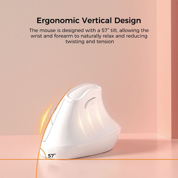 Ergonomic Vertical Mouse - Multi - Device Bluetooth5.0 & 2.4G Wireless, Adjustable DPI, Silent Click(black) - RnR Galore
