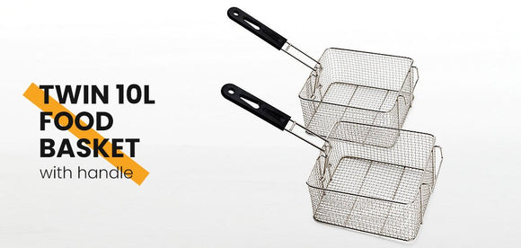 EuroChef Commercial Electric Deep Fryer Twin Frying Basket Chip Cooker Fry - RnR Galore
