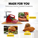 EUROCHEF Electric Meat Grinder, Stainless Steel Mincer Sausage Filler Kibbe Maker, Red - RnR Galore