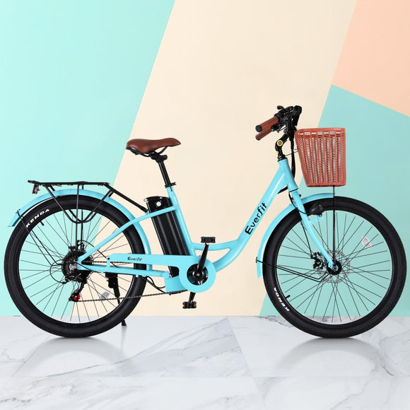 Everfit 26" Electric Bike City Bicycle eBike e - Bike Commuter w/ Battery BL - RnR Galore