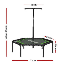Everfit 48inch Hexagon Fitness Trampoline Rebounder Adjustable Handrail Green - RnR Galore