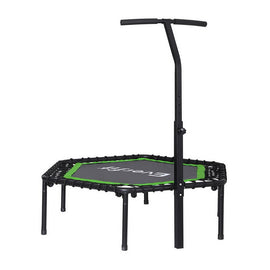 Everfit 48inch Hexagon Fitness Trampoline Rebounder Adjustable Handrail Green - RnR Galore