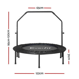 Everfit 48inch Round Fitness Trampoline Rebounder Adjustable Handrail Blue - RnR Galore